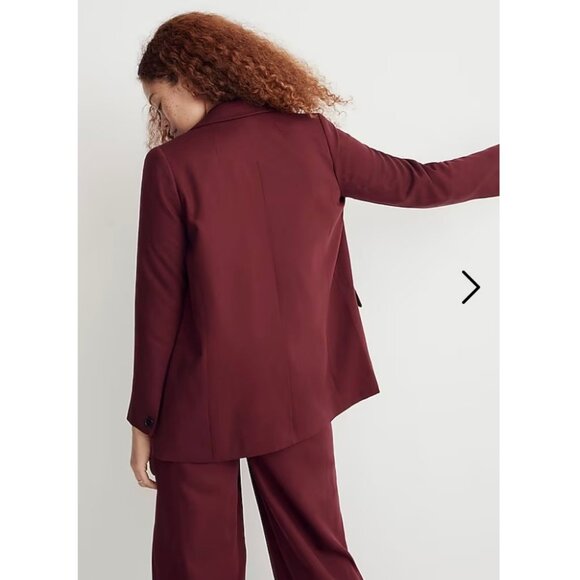 Madewell $178 Drapeweave Caldwell Double-Breasted Blazer Cabernet Size XS NH328 - Picture 3 of 12